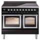 Ilve® Nostalgie II Noblesse 40'' Glossy Black Pro Style Induction Range with Chrome Trim-0