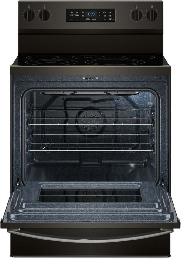 Whirlpool® 30" Black Stainless Steel Freestanding Electric Range with Air Cooking Technology-3