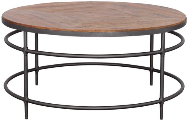 Coast2Coast Home™ Trooper Natural Cocktail Table with Black Base-2