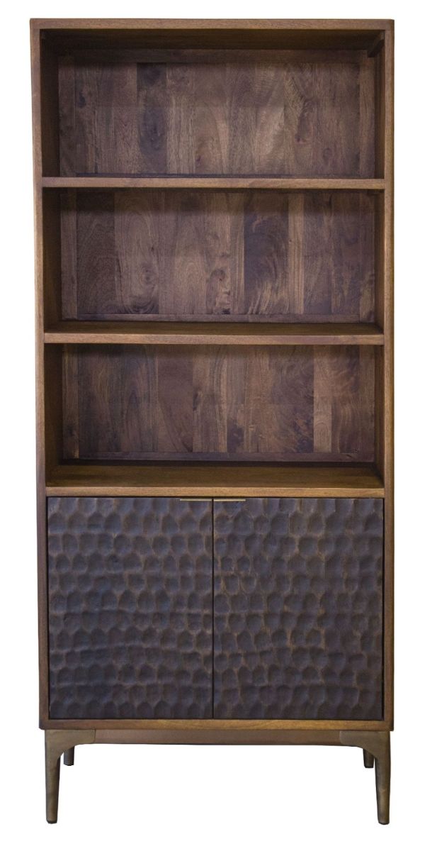 Home Trends & Design Santa Cruz Antique Bronze Bookshelf-1