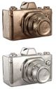 A & B Home 2-Piece Gold/Silver Camera Accent Set-0