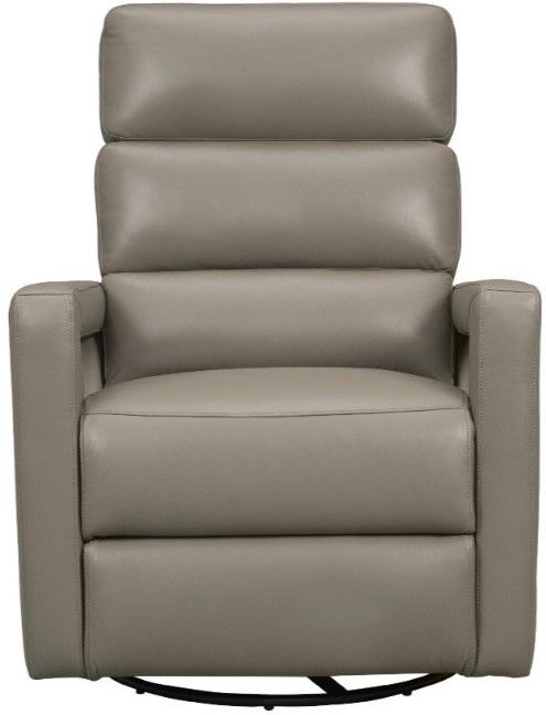 BarcaLounger® Jordan Lynn Smokey Gray Leather Power Swivel Glider Recliner-3