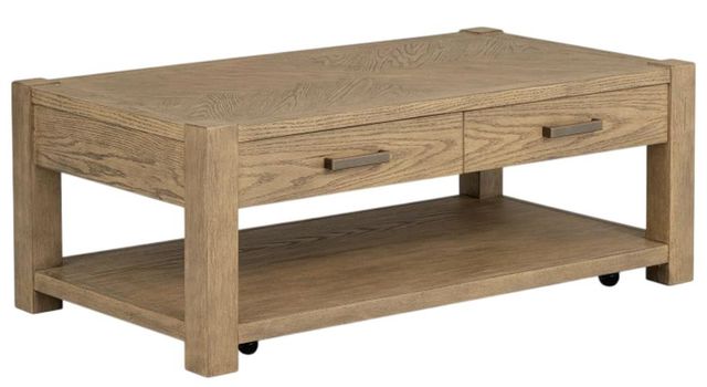 Legacy Classic Hazel Weathered Stone Cocktail Table with Casters-0