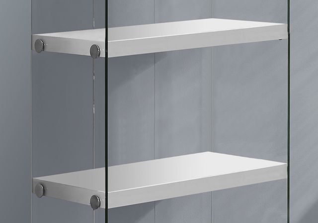 Monarch Specialties Inc. White 60" Tempered Glass Bookcase-2