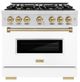 ZLINE Classic Series Autograph Edition 36" Stainless Steel Pro Style Gas Range with White Matte Door and Champagne Bronze Accents-0