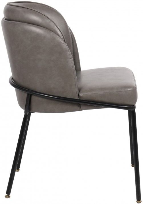 Meridian Furniture Jagger Gray/Matte Black Vegan Leather Dining Side Chair-2