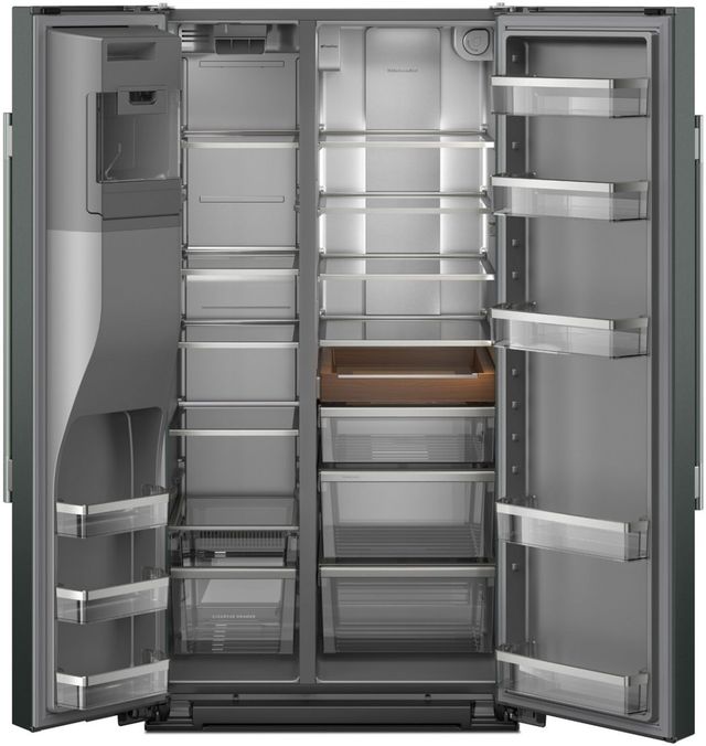 KitchenAid® 36" 20.8 Cu. Ft. Juniper Counter Depth Side-by-Side Refrigerator with Exterior Ice and Water Dispenser-1