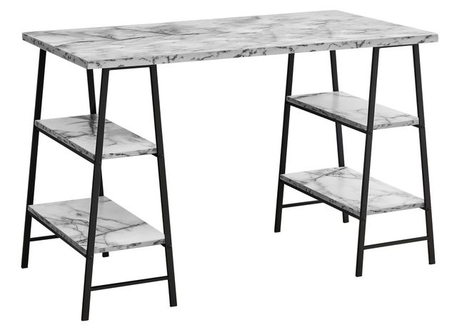 Monarch Specialties Inc. White Marble-Look Computer Desk-0