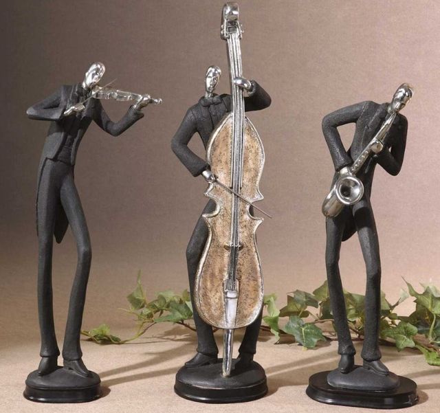 Uttermost® 3-Piece Slate Gray Musicians Figurines Set-1