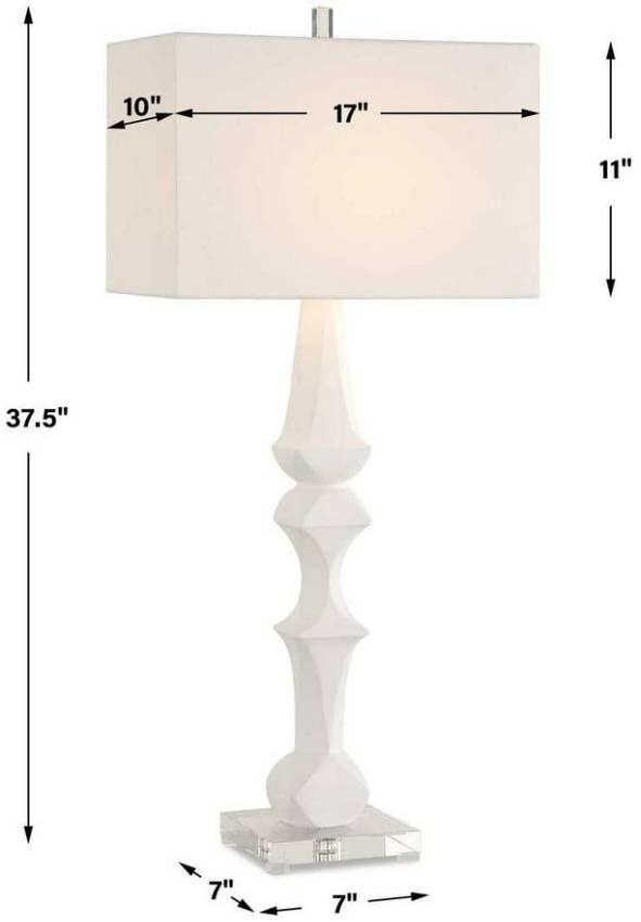 Uttermost® Mayme Matte White Table Lamp with Crystal Accent-2