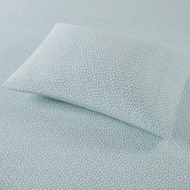 Olliix by True North by Sleep Philosophy Aqua Dots Full Cozy 100% Cotton Flannel Printed Sheet Set-1