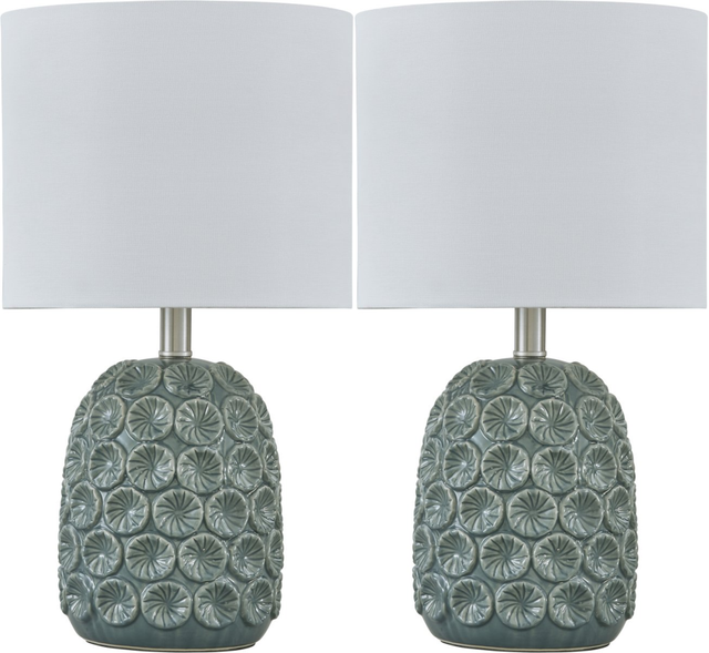Signature Design by Ashley® Moorbank 2-Piece Teal Table Lamp Set-0