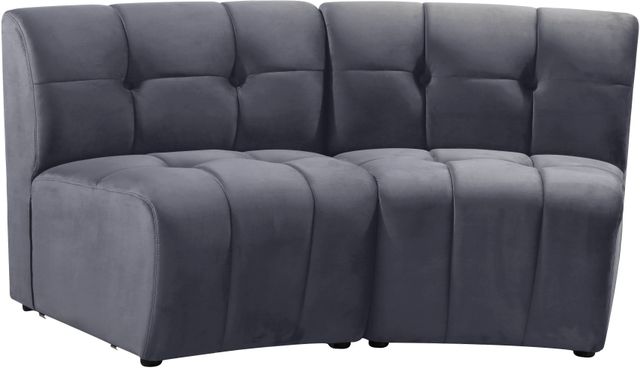 Meridian Furniture Limitless 2-Piece Grey Velvet Modular Sectional-2