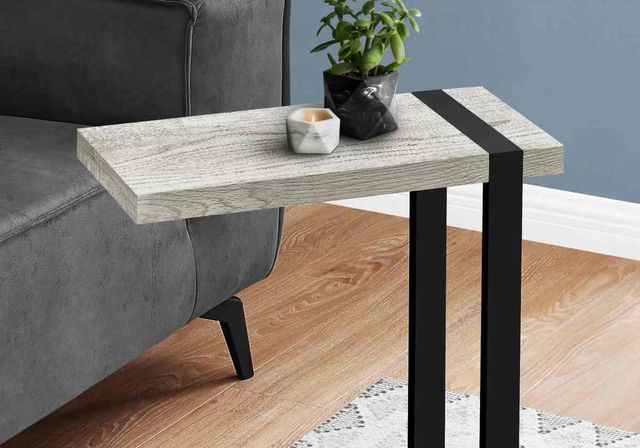 Monarch Specialties Inc. Grey Top Accent Table with Black Metal Frame-1