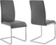 Armen Living Amanda 2-Piece Gray/Chrome Side Chair Set-0