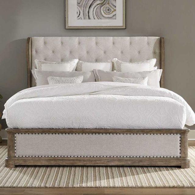 Liberty Furniture Town & Country Cream/Dusty Taupe California King Shelter Bed-1