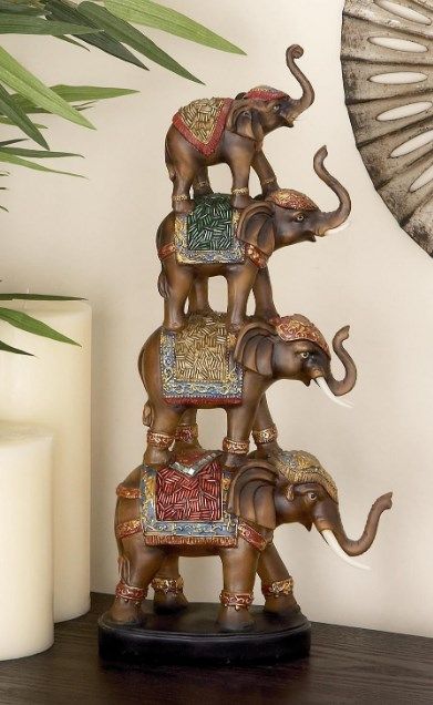 Deco Marche Brown Elephant Sculpture-3