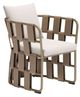 Zuo® Modern Quadrat Brown/White Aluminum Fabric Outdoor Dining Chair-0