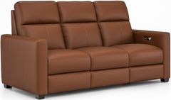 Flexsteel® Broadway Cinnamon Power Reclining Sofa with Power Headrests