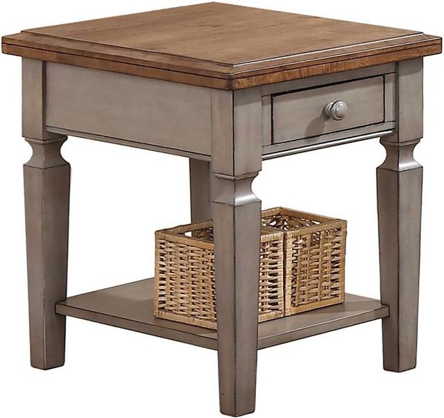 Winners Only® Barnwell Brown Top End Table with Gray Base-0