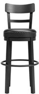 Signature Design by Ashley® Valebeck Black Tall Upholstered Swivel Bar Stool-1