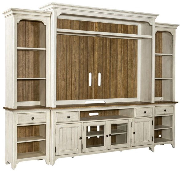 Antique white entertainment center sales