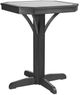 C R Plastic St. Tropez Slate and Light Gray Square Counter Pedestal Table-0
