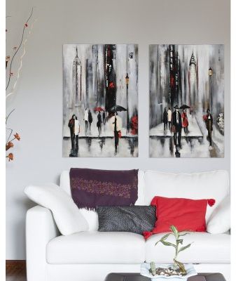 Renwil® Bustling City II Black/Brown/Red/White Painting-1