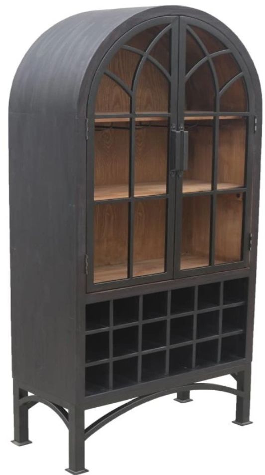 Nest Home Collections Victoria Matte Black Wine Cabinet-0