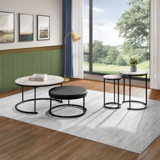 New Classic® Home Furnishings Forma 4-Piece Black/White Occasional Table Set-1