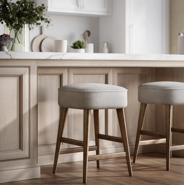 Jofran Inc. Urban Archive Wes Walnut/White Backless Counter Stool-1