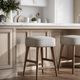 Jofran Inc. Urban Archive Wes Walnut/White Backless Counter Stool-1