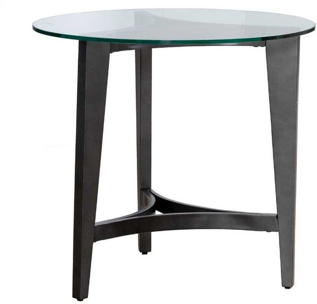 Liberty Furniture Capri Glass Top Round End Table with Espresso Base-0