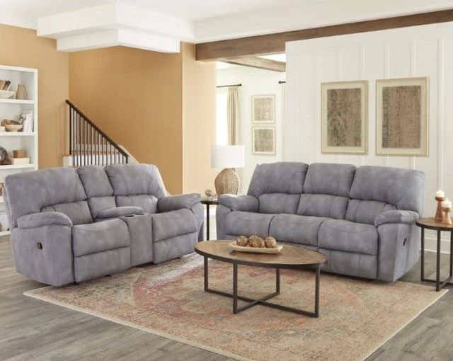 HomeStretch Rhino Gray Manual Reclining Sofa-1