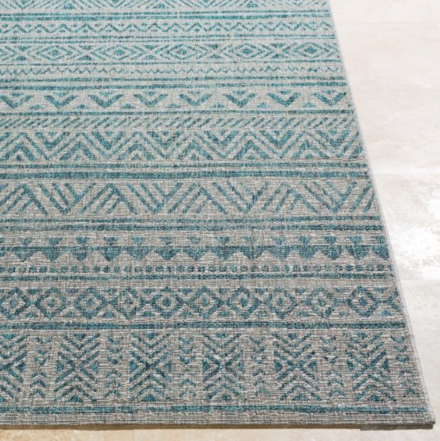 Surya Eagean Aqua/Taupe 4'x6' Area Rug-1