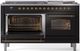 Ilve® Nostalgie II Series 60" Glossy Black Pro Style Dual Fuel Range-2