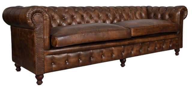 Home Trends & Design Essex Chesterfield Antique Whiskey Sofa-0
