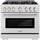 ZLINE Select 36" Satin Stainless Steel Pro Style Dual Fuel Range-0