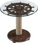 Magnussen Home® Beaufort Glass/Dark Oak Round Accent End Table-0