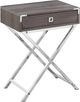 Monarch Specialties Inc. Dark Taupe 24"H Accent Table with Chrome Metal Legs-0
