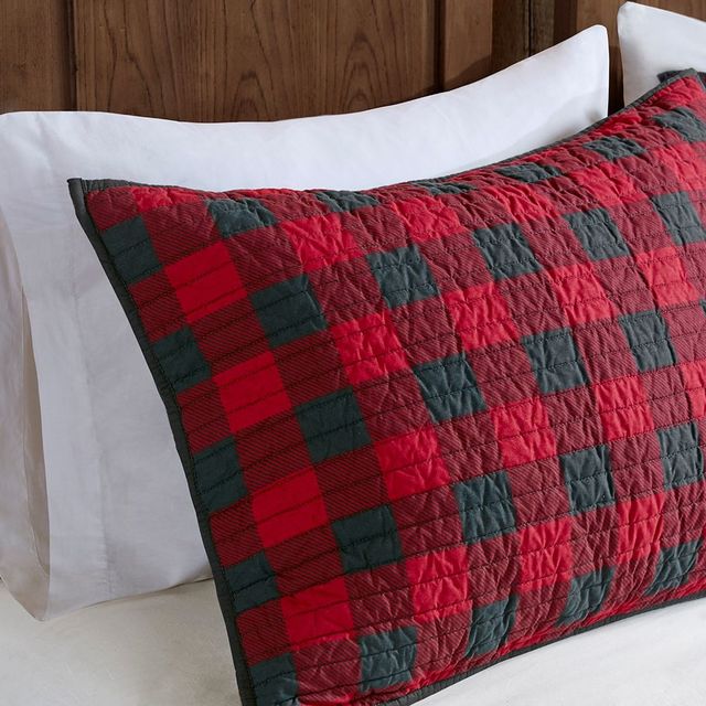Olliix by Woolrich Red Full/Queen Check Oversized Quilt Mini Set-1