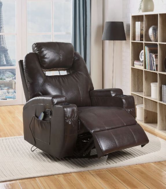 ACME Furniture Waterlily Brown Manual Rocker Recliner with Swivel-1