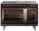 Ilve® Nostalgie II Noblesse 48'' Burgundy Pro Style Dual Fuel Range with Brass Trim-1