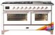 Ilve® Majestic III 60" Custom Pro Style Dual Fuel Natural Gas Range with Triple Glass Door and Copper Trim-0