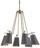 Currey & Company Jean-Louis Old Brass/Marbella Black/Contemporary Gold Leaf Chandelier-1
