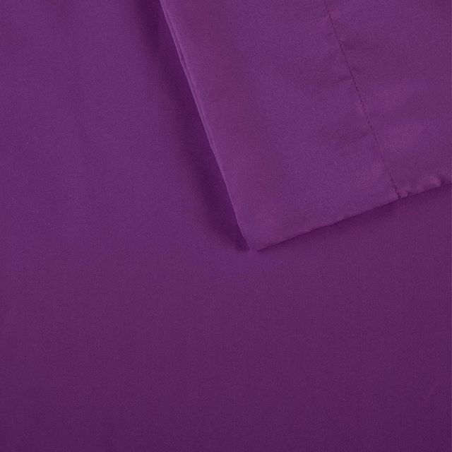 Olliix by Intelligent Design Purple Twin Microfiber Sheet Set with Side Storage Pockets-4