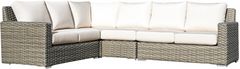 Enclover Jasmine 4-Piece Birds Eye/Seagrass Sectional Set