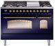 Ilve® Nostalgie II Series 48" Midnight Blue Pro Style Dual Fuel Range-0
