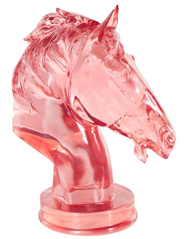 Deco Marche Cosmoliving by Cosmopolitan Pink Horse Tinted Decorative Sculpture-0