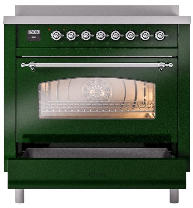 Ilve® Nostalgie II Series 36" Emerald Green Pro Style Induction Range-3